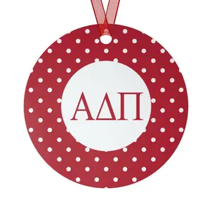 Alpha Delta Pi Red Polka Dots Christmas Ornaments