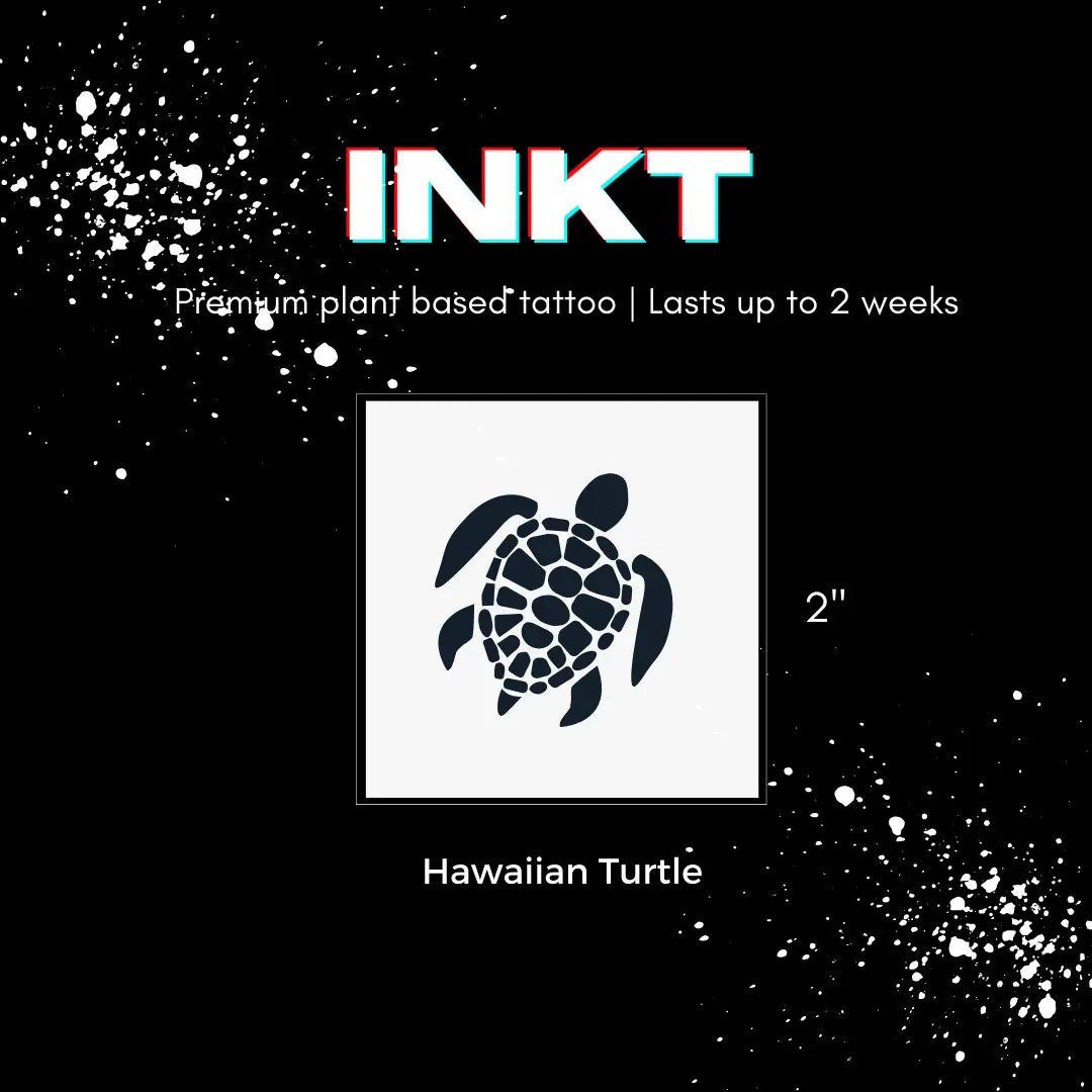 Turtle Tattoo | 2 Week Temporary Tattoo | Plant Based Vegan Tattoo | Ocean Tattoo | Tribal Tattoo | Festival Tattoo | Matching Tattoo | Gift Idea | Temporary Tattoo | Hawaiian Tattoo