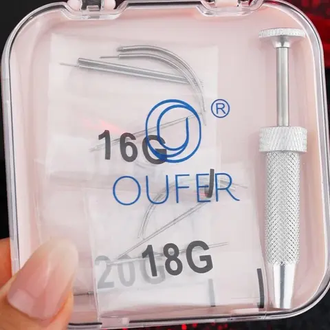 OUFER Unisex Solid Multiple Gauge Stainless Steel Body Piercings Set - 12-Piece 16G-18G-20G Tapers Kit, Portable Piercing Jewelry with Accessory Case, Fashion Body Jewelry