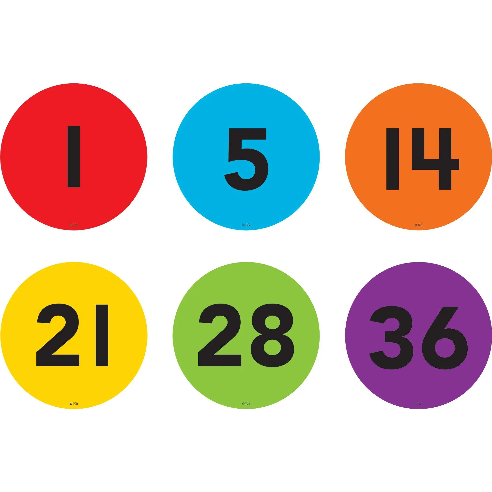 Spot On Floor Markers Numbers 1–36 - 4"