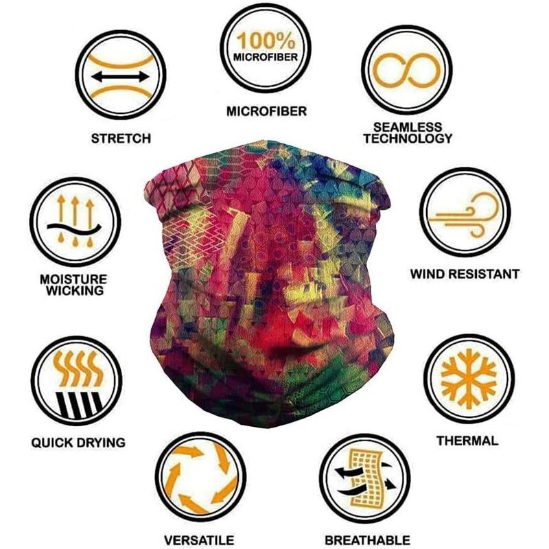 6 Pack  Gaiters Tube UV  Mask Bandana Balaclava Shiesty Magic Scarf Headwear Headbands Wraps for women