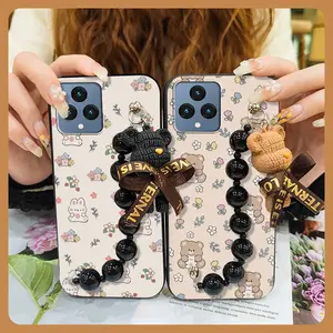 protective case Simplicity Phone Case For TCL T-Mobile Revvl6/T Phone Anti-knock Dirt-resistant Bear bracelet cute Cartoon Back Cover soft case Waterproof silicone