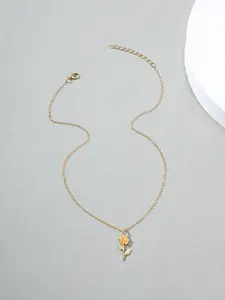 Flower Charm Necklace – Elegant Floral Pendant Jewelry, Perfect Valentine’s Day Gift for Women