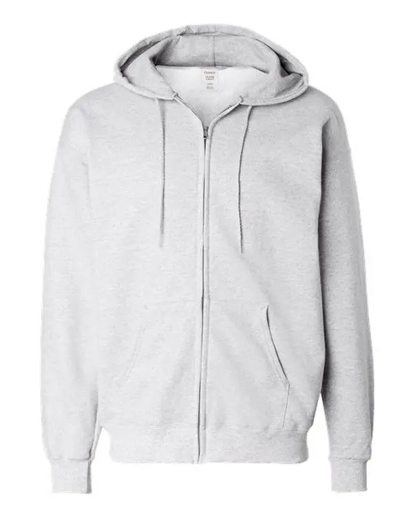 Hanes F280 Men's Plain Casual Long-Sleeve Full-Zip Hoodie - 9.7 oz Ultimate 90/10 Cotton-Spandex Fleece Clothes, Menswear Tops