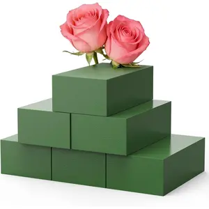 2026 6-Pack Floral  Blocks, Florist Green  for Flower Arrangements, Wet & Dry Styrofoam for  and Artificial ,   Sponge  for Planters (5.5"L X 3.1"W X 1.6"H)