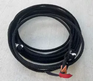 [HIGH QUALITY]27ft LONG WESTERN KIDS ROPE, BLACK LASSO LARIAT COWBOY KIDS RODEO BEGINNER ROPE