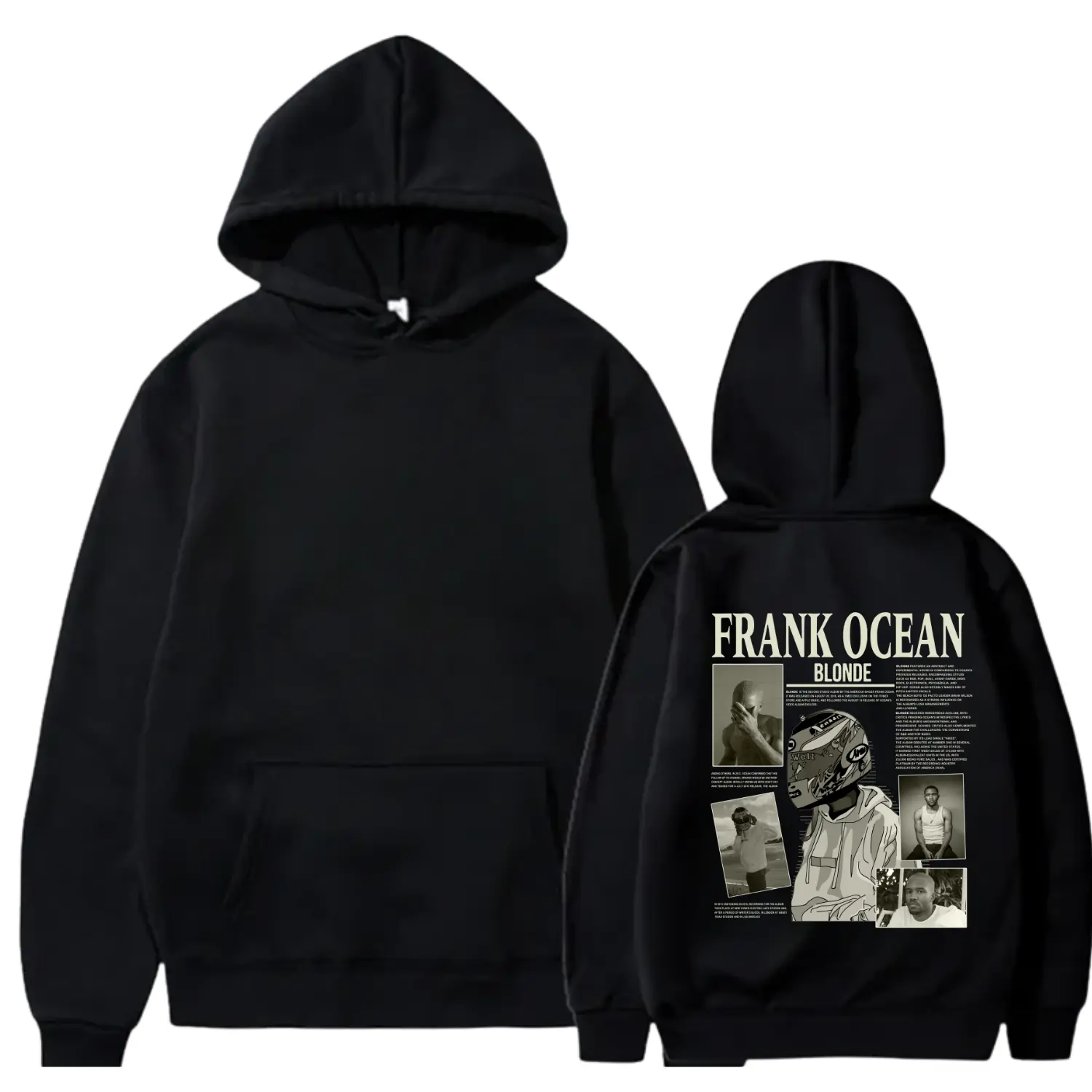 Men's Frank Ocean Letter Print Hoodie, Regular Fit Casual Hooded Sweatshirt for Fall & Winter, Men's Top for Daily Wear