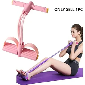 Home fitness resistance bands, foot pedal resistance bands, fitness resistance ropes/sit-up aids, six-tube elastic bands, portable Pilates and yoga training equipment, compact home strength training systems, non-slip foot pedals + comfortable handles