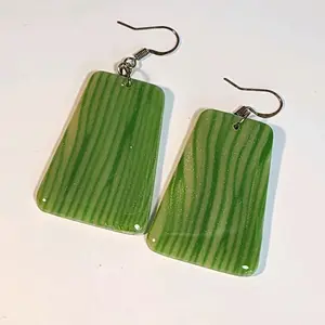 Resin-Finished Polymer Clay Fishhook Earrings