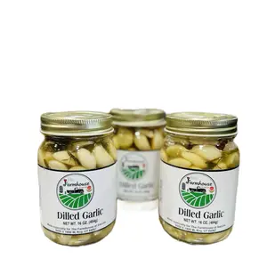 Farmhouse at Saccos Dilled Garlic 16 oz Jar - Freshly Prepared for Your Kitchen