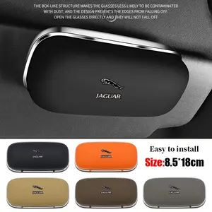 Jaguar Car Rearview Mirror Eyeglasses Case, Sunglass Storage Box with Two Stands, Car Organizer, Car Accessories for Jaguar Models