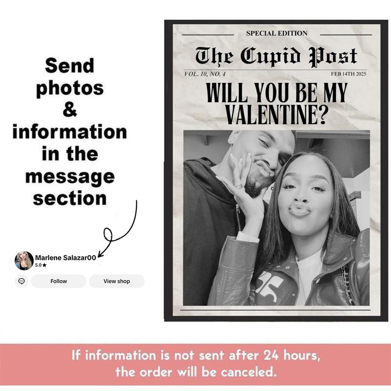 Valentine Poster,  Retro Love Quotes & Romantic Typography Wall Art,  Unframed Room Decor for Couples, Lovers & Gift Ideas