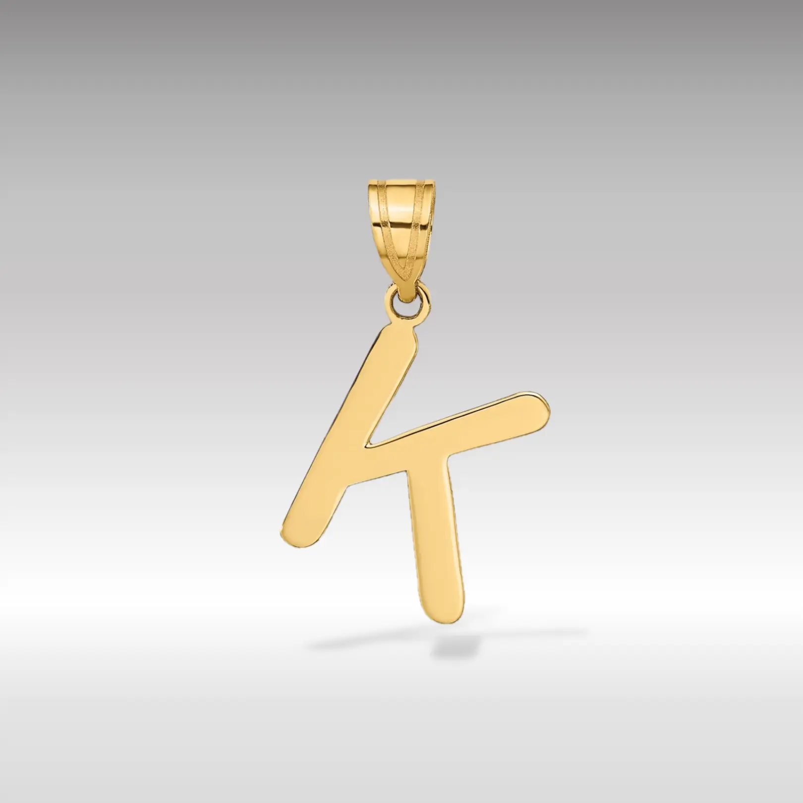 14K Gold Polished Letter 'K' Initial Charm - Model YC1441