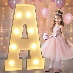 Pooqla 3FT Marquee Light Up Letters, Giant Mosaic LED Marquee Letters 3 Feet Tall, Large Letter Sign for Balloons Birthday Anniversary Wedding Party Decoration, Big Warm White A