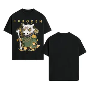 Sleep Token Unisex Pure Cotton Vintage Washed T-Shirt, "Sleep Symbol" Printed Short-Sleeved T-Shirt, Men'S "CUBOKEN" Bone King Casual T-Shirt, With A Retro Band Style, The Perfect Gift For Your Boyfriend