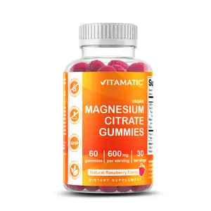 Vitamatic Magnesium Citrate 600mg 60 Vegan Gummies Natural Raspberry Flavor Dietary Supplement for Health and Fitness* Vitamatic Magnesium Citrate 600mg 60 Vegan Gummies Natural Raspberry Flavor Dietary Supplement for Health and Fitness*