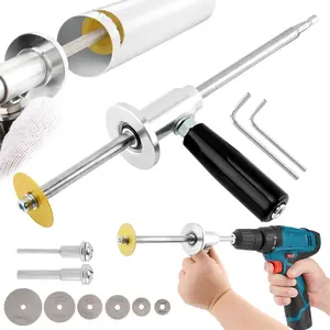 Inside Pipe Cutter for Pvc Pipe, 7 Inch Adjustable Cutting Depth for 1-1/2"- 8" PVC Pipe, 6 Sizes Inside Pipe Cutter with Diamond Grit Cutting Wheel and Handle for Impact Drivers
