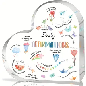 Positive Affirmations Office Gift, Motivational Birthday Graduation Present, Inspiring Acrylic Keepsake for Women Friends Daughters Mothers Colleagues Sisters Teachers, Office Home Decor, Acrylic Plaque Sign