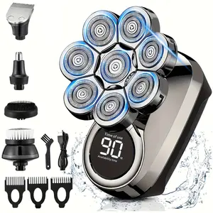 Joyyh 9D Electric Head Shaver for Bald Men 5in 1 Rechargeable Grooming Kit with Type C Fast Charging Wet And Dry Use Ideal Gift for Men And Fathers
