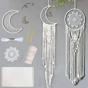 Macrame Dream Catcher Kits for Adults Beginners, 2 count Macrame Wall Hanging Supplies