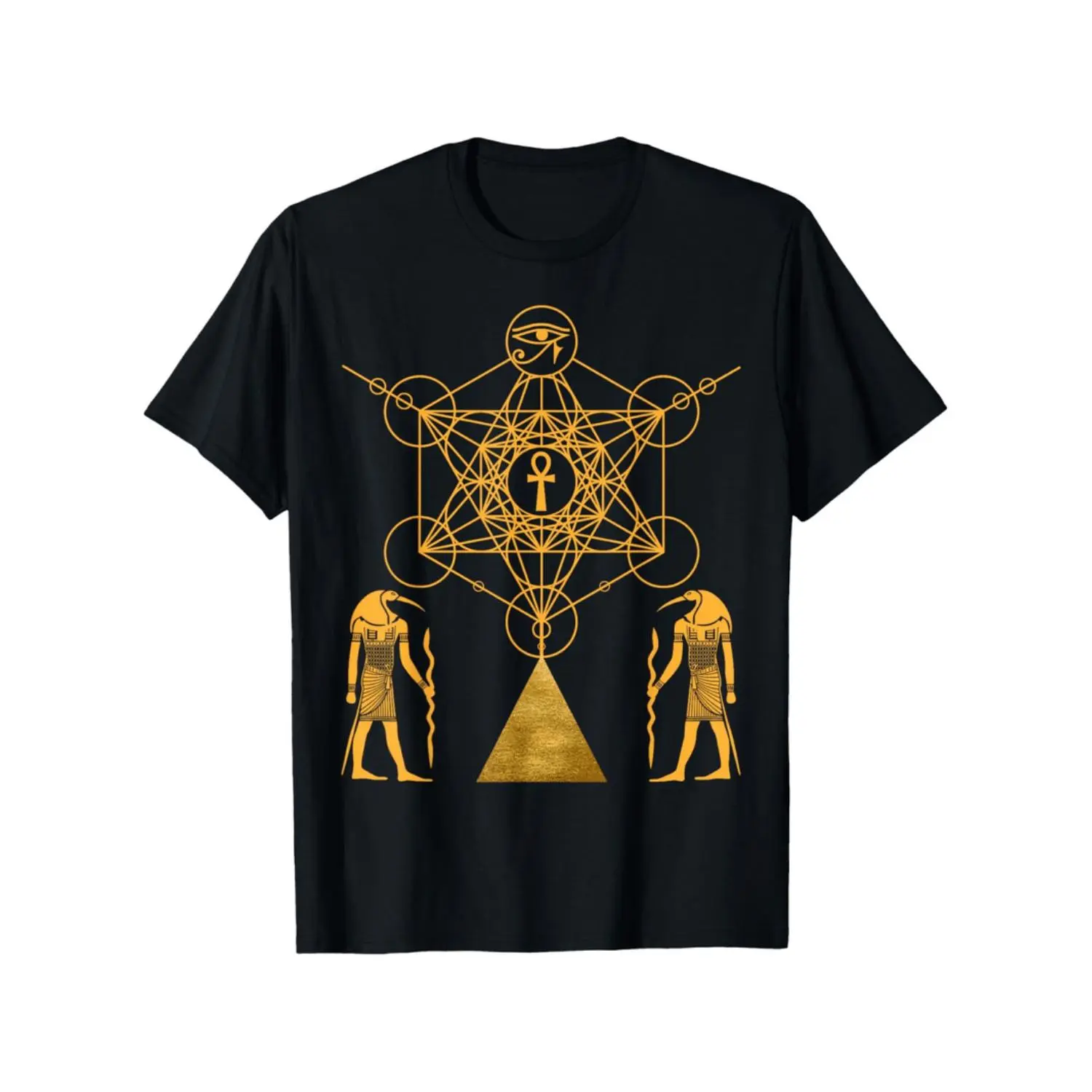 Sacred Geometry Science Egyptian God Thoth T-Shirt Summer Casual Symbol Of Power Print T-shirt, 180g Fabric Weight 100% Cotton S-XXXL T-Shirt For Men, Soft, Breathable, Comfortable, Unique Gift Idea T-shirt