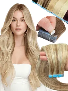 20pcs/Pack Human Hair Tape In Hair Extensions European Remy Hair - Straight Looking Invisible Tape Ins Hair Extensions for, Volume & Length, Scalp Compatible