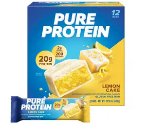 Pure Protein Bars, High Protein, Nutritious Snacks to Support Energy, Low Sugar, Lemon Cake, 1.76 oz, 12 Count (Pack of 1)(Packaging May Vary)