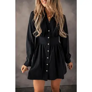 Leia Long Sleeve Shirt Mini Dress - Versatile Design for Everyday Wear