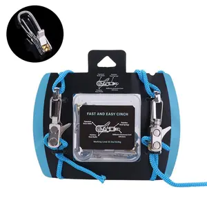 Non-Slip Rope with 6 Hooks, Roller Tensioner and Locking Buckle, Connects Steel Cable, Durable and Secure Fastening Solution