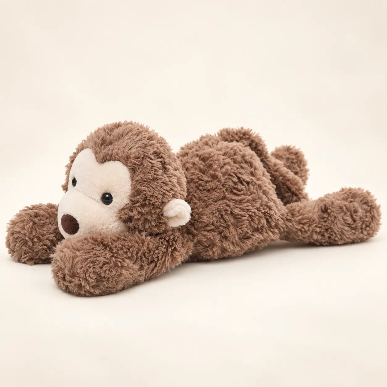 Niceween Lying Monkey Plush, Soft Cuddly Stuffed Animal, 13 Inch Cozy Plush Toy for Room Decor, Cute Gift for Teens and Adults