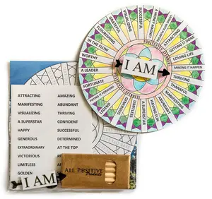 Law of Attraction Daily Word Affirmation DIY Craft Wheel Spinner | Mindfulness Art Activity | I AM Abundant | The Secret | LOA Gift