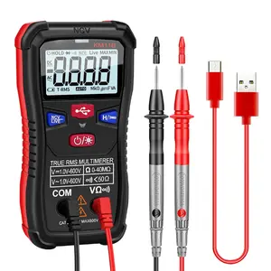 Rechargeable Digital Multimeter Tester, 4000 Counts,  Measurement, Type-c Interface, Measures  , Ohm  Amp Meter, Non-Contact  Tester Function, Resistance