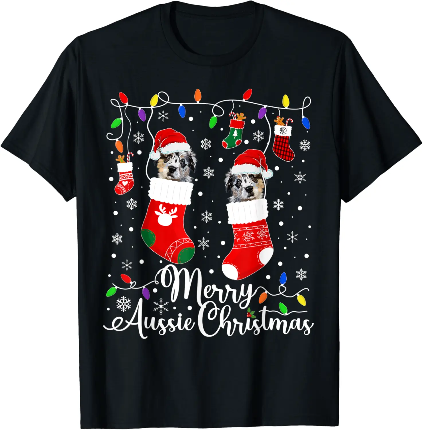 Merry Aussie Christmas Australian Shepherd Xmas Party T-Shirt - Rosazamorap Shop 29B0BK7YPQJD