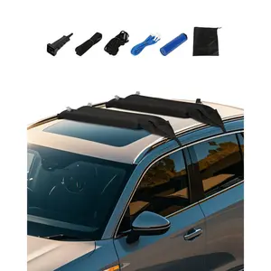 VEVOR Inflatable Soft Roof Rack Bars, 37.6-Inch Universal Car Roof Rack Pads, 88LBS Loading Luggage Kayak Carrier with 2 Tie-Down Straps Ropes, Hand Air Pump, Storage Bag for Canoes Surfboards SUPs