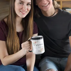 Magica Taza Cafe Primero con flores