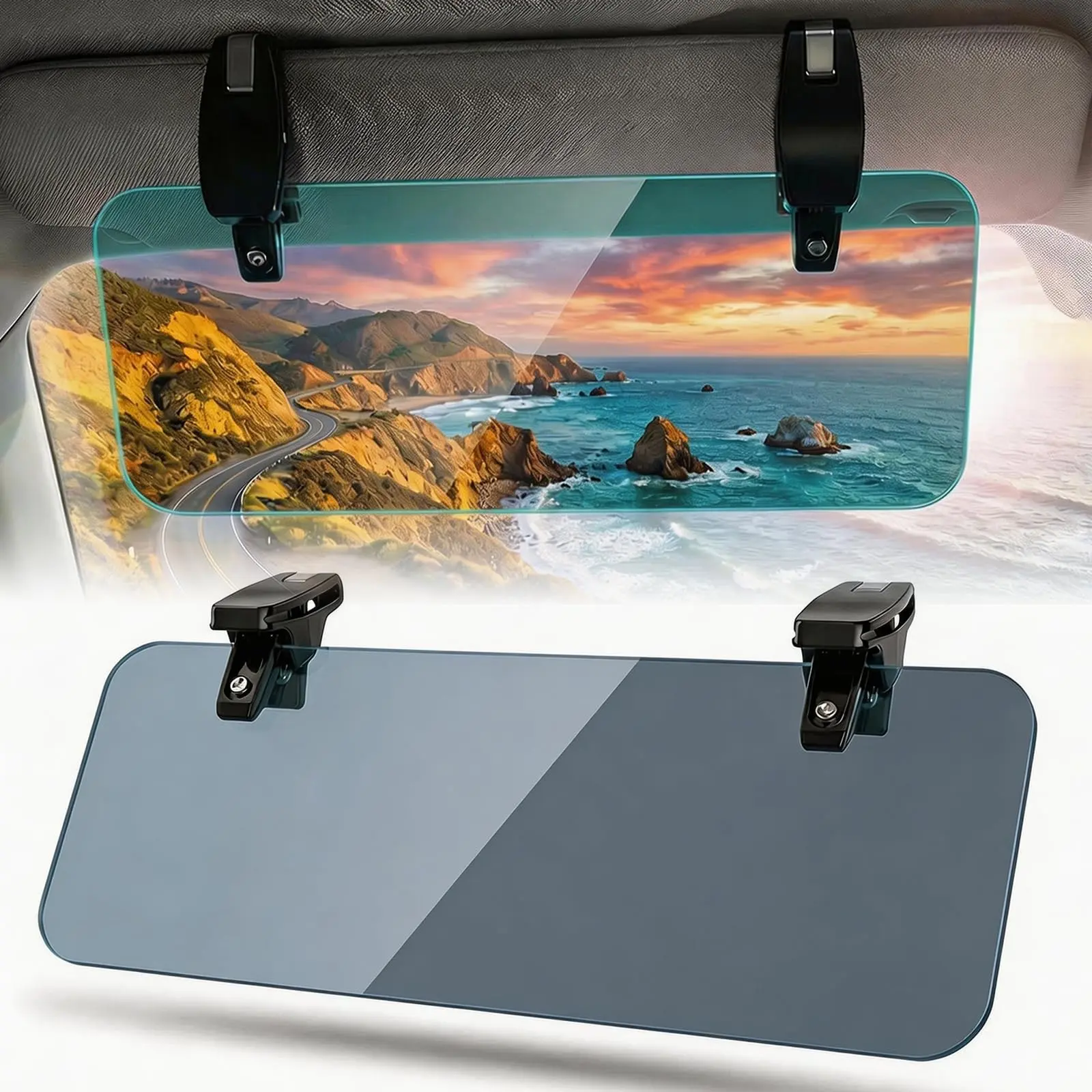 Car Sun Visor Extender, Dual Clip Polarized, Adjustable Uv400 Anti-Glare, Universal Fit for Car Window Mirror Side, Safe Driving Accessory, Car Sun Shades, Sun Shades For Car Windows