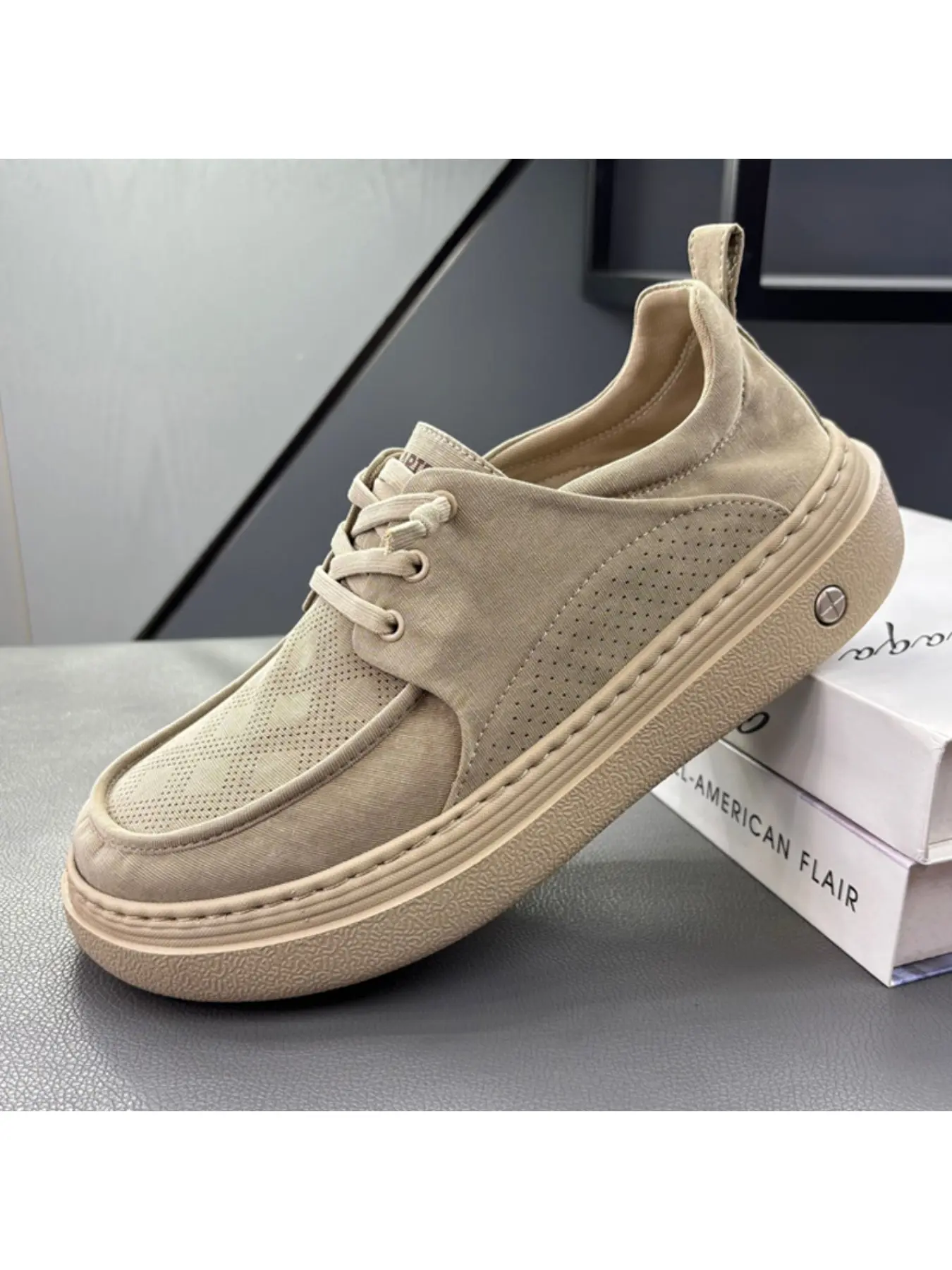 Men 's summer breathable thick-soled casual walking shoes one foot soft-soled canvas shoes Sneaker Trainer