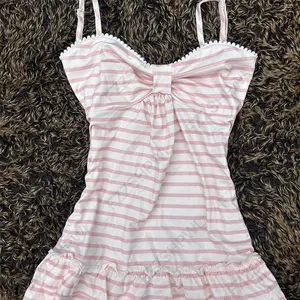 Kawaii sweet aesthetic women camisole top casual slim fit chic striped sleeveless crop top women's millennial fashion streetwear