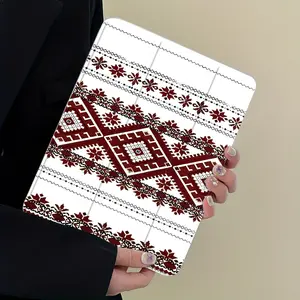 Retro Geometric Tablet Case, Ethnic Aesthetic Cover, Auto Sleep/Wake Mode, Anti-Drop & Scratch-Resistant, Transparent Acrylic Back, Universal Fit 7.9/8.3/10.2/10.5/10.9/11/12.9/13 Inch, Full Shock Absorption for Desk