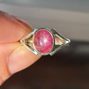 Star Ruby Sterling Silver Ring Asterism
