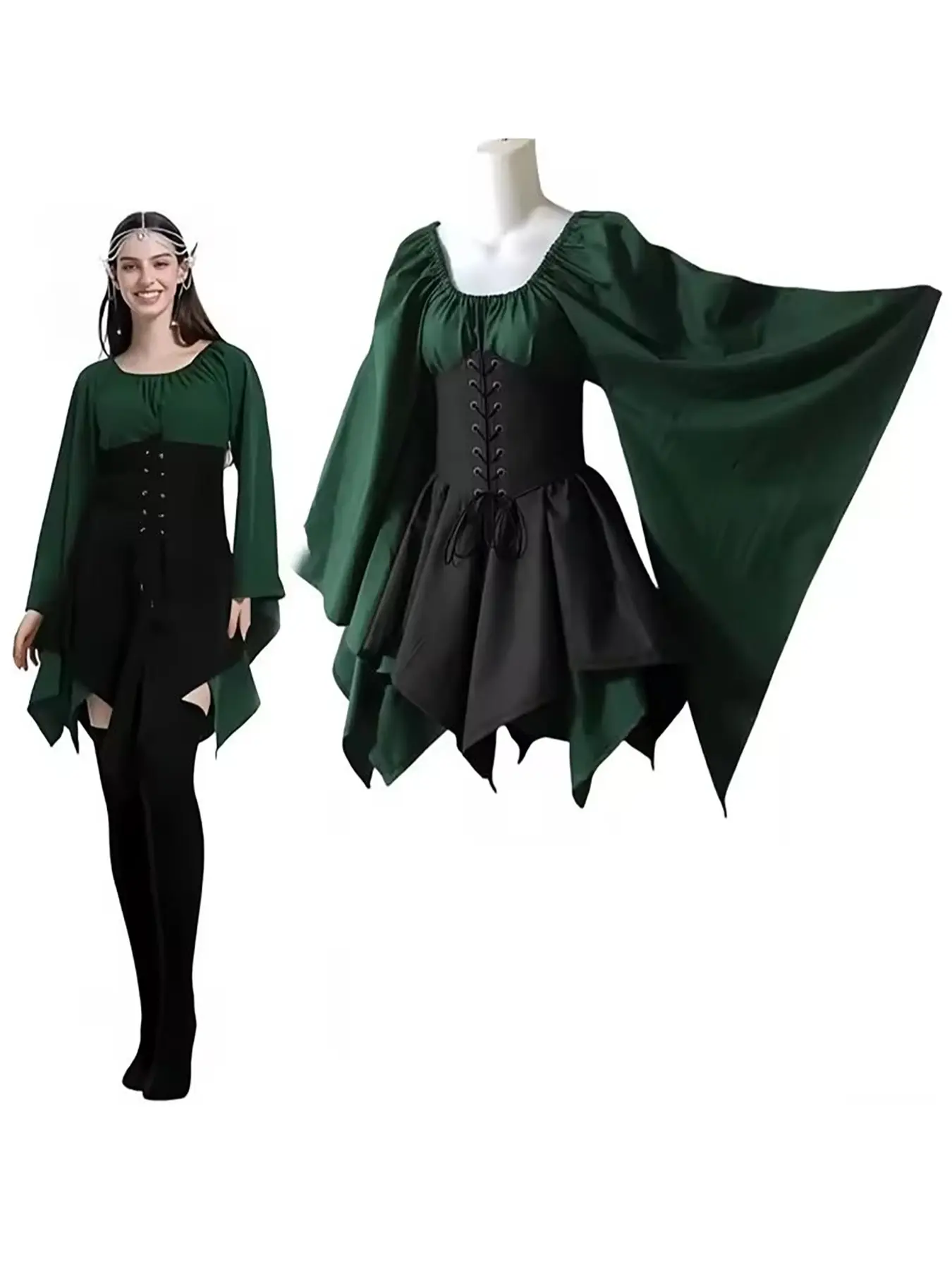 Women Elf Costume Renaissance Traditional Irish Dress Medieval Fairy Costume for Halloween Carnival Cosplay Womenswear - TikTok Shop Women Elf Costume Renaissance Traditional Irish Dress Medieval Fairy Costume for Halloween Carnival Cosplay Womenswear - TikTok Shop