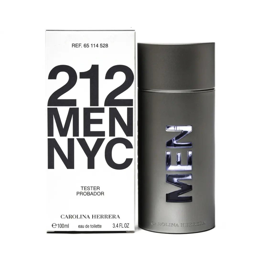 Carolina Herrera 212 Men NYC Eau de Toilette 3.4 oz Tester | Fresh Woody Citrus Cologne | Authentic EDT Spray