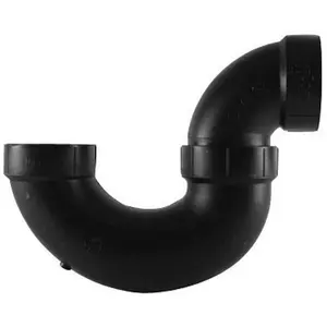 212 MAIN ABS Plastic P-Trap Pipe, 3x3 in., Solvent Weld, with Hub Ends, Household Appliance Plumbing Accessory
