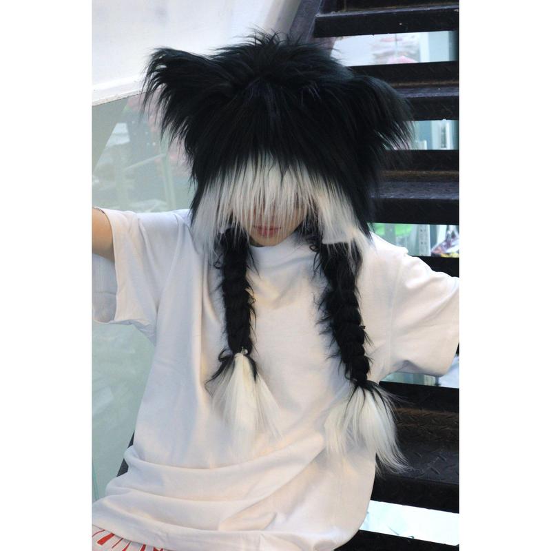 Cute Animal Ear Braided Plush Hat – Valentine’s Day Gift with White & Pink Colors, Essential for Cosplay Events & Winter Parties