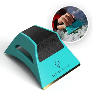 Ice Scraper for Car Windshield Fast Efficient Ergonomic Magically Remove Ice and Frost from Auto Window Patented Shape Shifting Technology Durable Brass Edge Compact Pack of 1