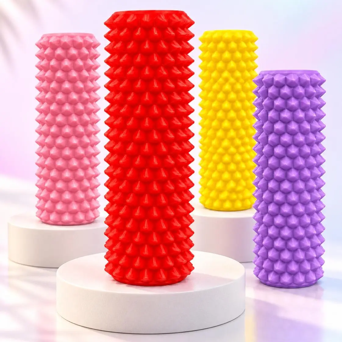Spiky Sensory Fidget Roller - 3D Printed Textured Pocket-Size Hand Stress Relief Toy with Multiple Colors
