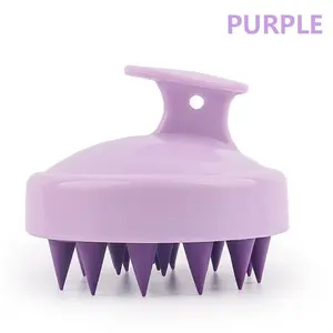 One-Pack Hair Brush with Handle, Soft Silicone Material, Scalp Cleaning Massage Comb, Suitable for Head Washing, Nail Care Friendly