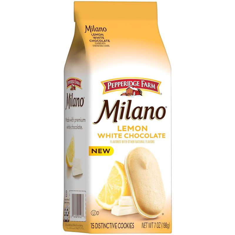 Milano White Chocolate Lemon Flavored Cookies, 7 Oz Bag