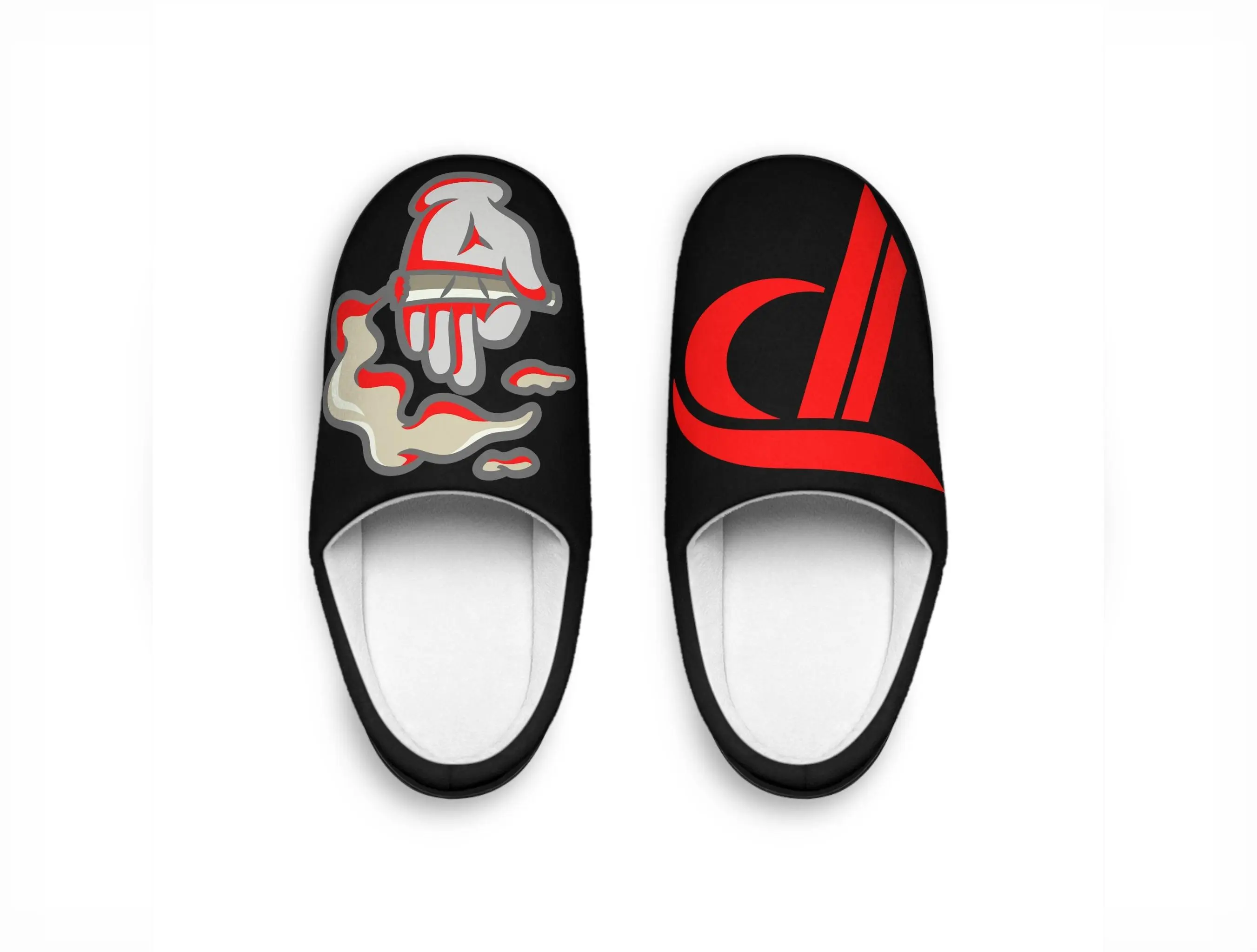 Men's Indoor Slippers - Smoke Out Edition Black/Red