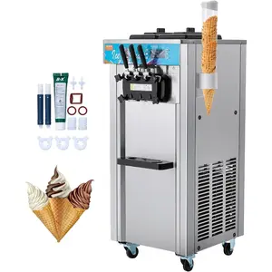 VEVOR 1850W Commercial Soft Ice Cream Machine 3 Flavors 5.5 to 8.2Gallon per Hour PreCooling at Night Auto Clean LCDPanel for Restaurants Snack Bar, SliverVEVOR Super Brand Day